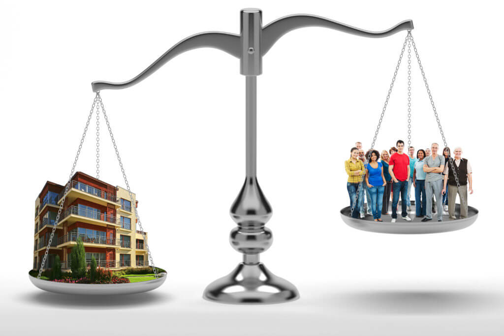 empty balance scale on white background