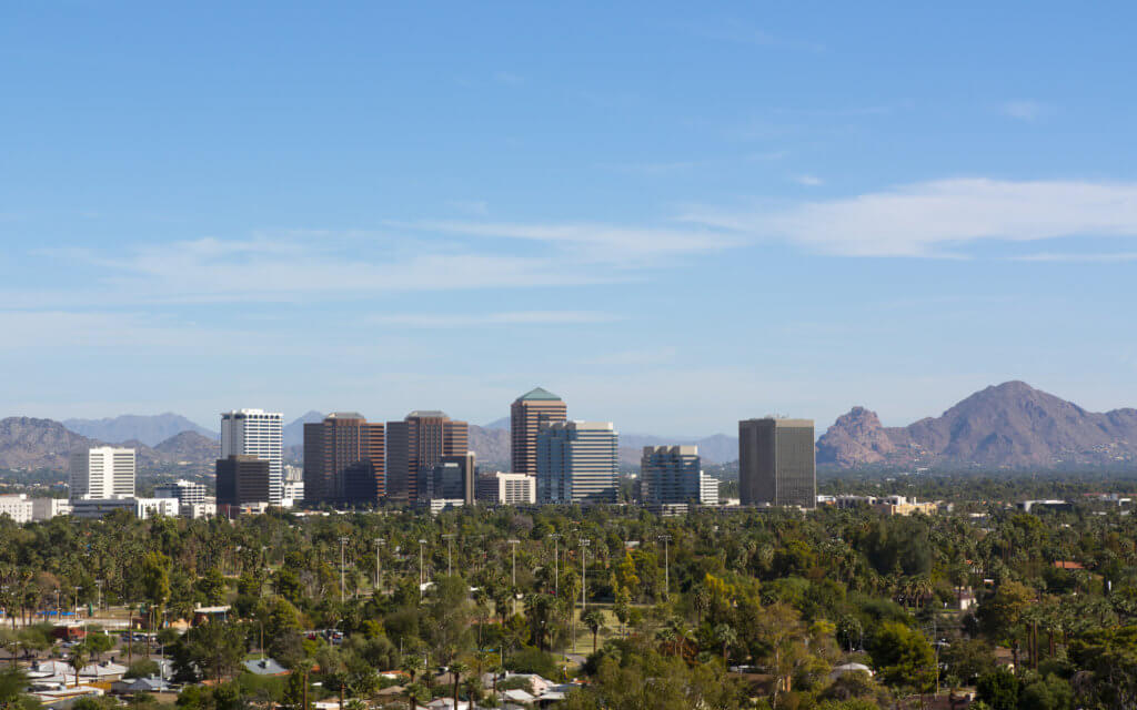 Phoenix Skyline and Mountains