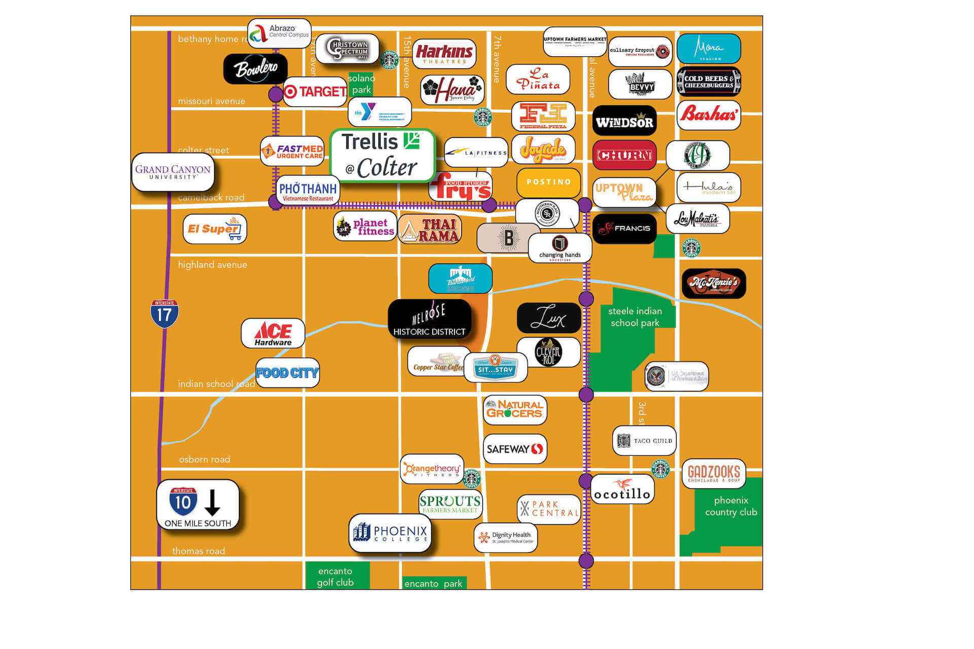 Trellis Blog Amenity Map with Logos