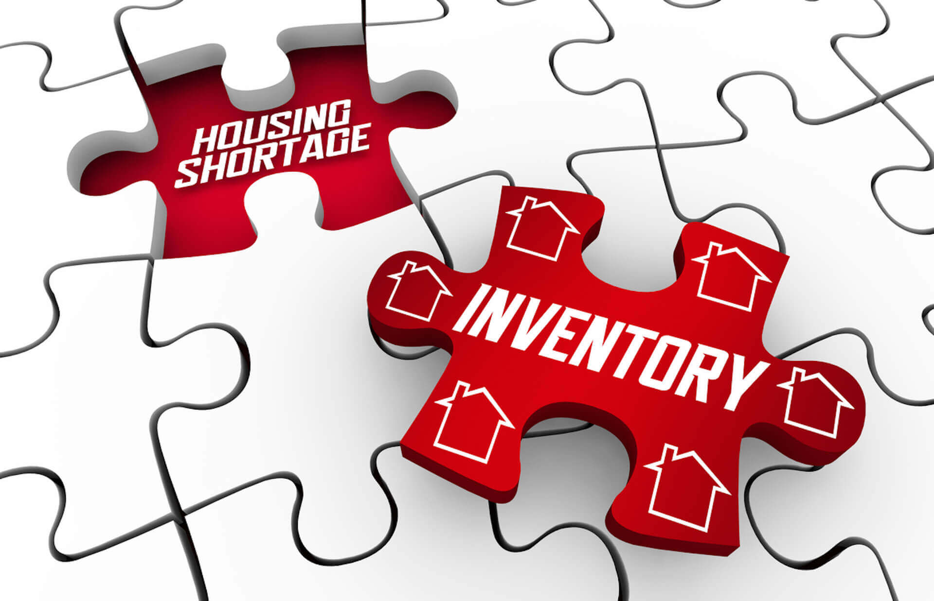 Puzzle piece showing inventory and housing shortage perfect fit
