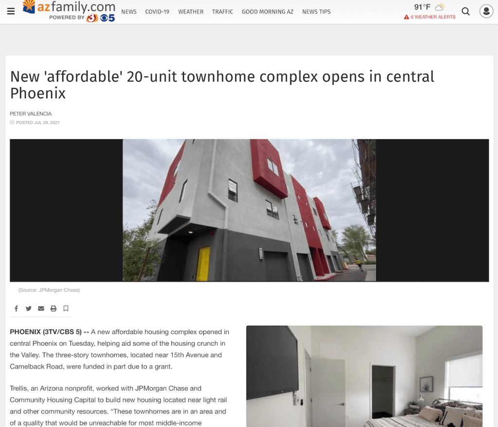 Now Open Affordable Housing in Central Phoenix