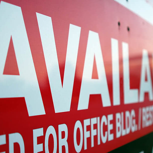 Real Estate Crisis Real Estate Sign Showing Office Properties For Lease